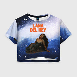 Футболка 3D укороченная женская Lana Del Rey лежит, цвет: 3D-принт