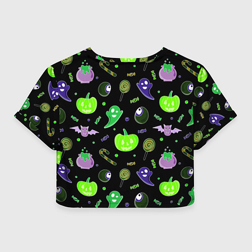 Женский топ Halloween black pumpkin pattern / 3D-принт – фото 2