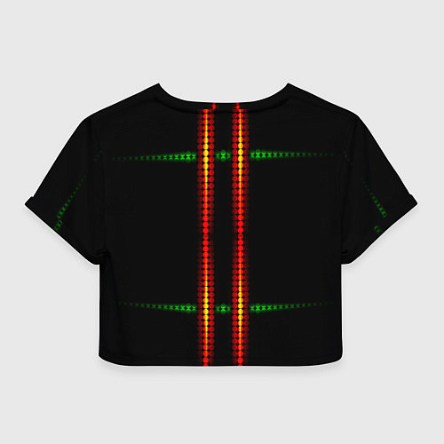 Женский топ Neon black green circles / 3D-принт – фото 2