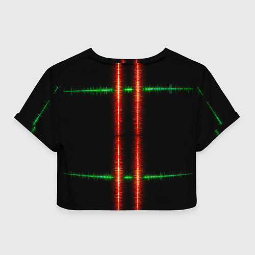 Женский топ Color black green red lines / 3D-принт – фото 2