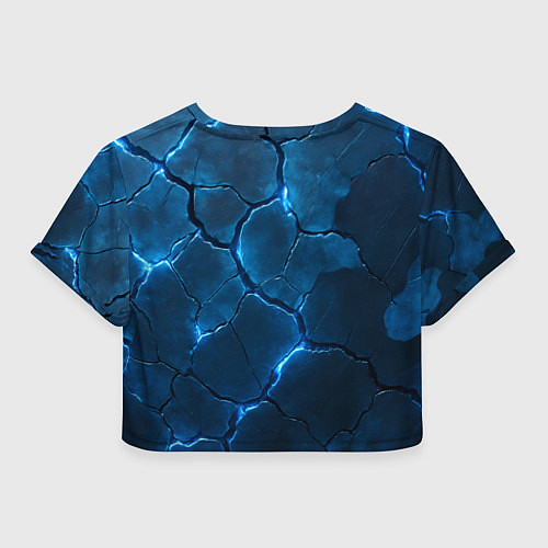 Женский топ Штурвал ВМФ - на фоне светящихся разломов / 3D-принт – фото 2