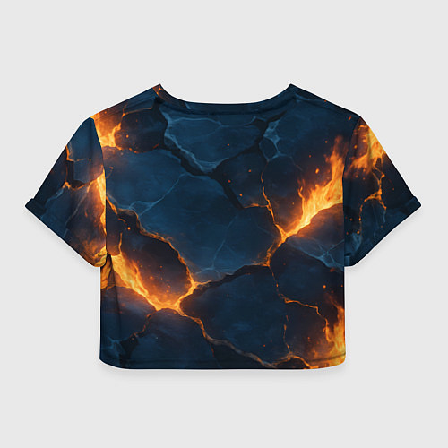 Женский топ Разлом плит с огнем / 3D-принт – фото 2