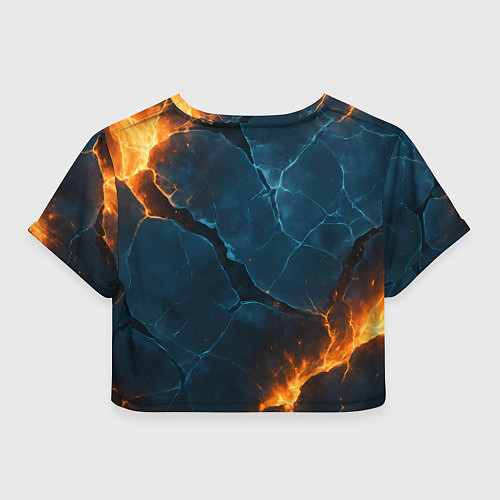 Женский топ Разлом плит с огнем / 3D-принт – фото 2