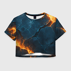 Женский топ Разлом плит с огнем