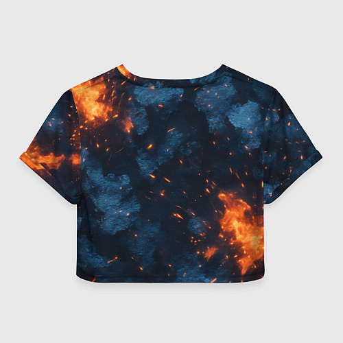 Женский топ Синий камуфляж с искрами / 3D-принт – фото 2