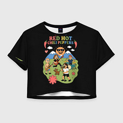 Футболка 3D укороченная женская Red Hot Chili Peppers, мультяшный стиль, цвет: 3D-принт