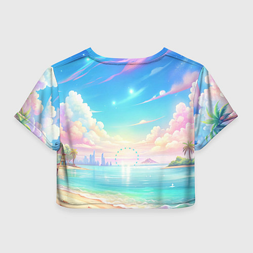 Женский топ Дандадан Сиратори Айра на берегу моря / 3D-принт – фото 2