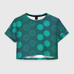 Футболка 3D укороченная женская Спортивные мячи, цвет: 3D-принт