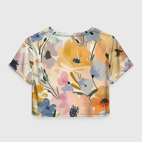 Женский топ Цветы акварель / 3D-принт – фото 2