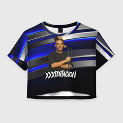 Женский топ XXXTentacion с микрофоном довольный