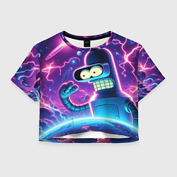 Женский топ Bender in neon space - cartoon Futurama