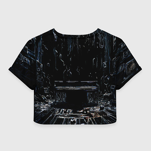 Женский топ Линейный силуэт музыканта / 3D-принт – фото 2