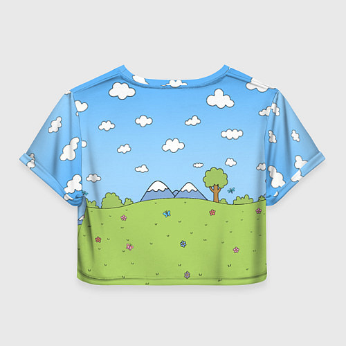 Женский топ Nirvana мультяшный стиль на поляне / 3D-принт – фото 2