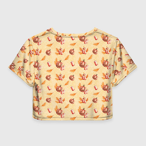 Женский топ Хеллоуин с тыквой и листьями / 3D-принт – фото 2