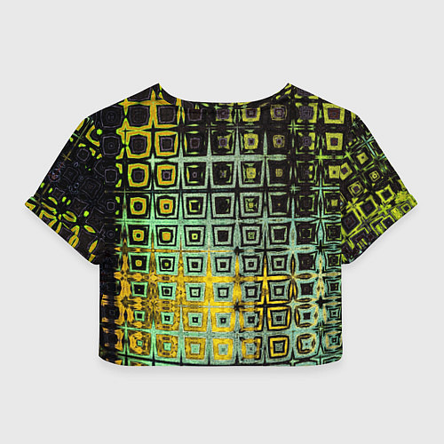 Женский топ Абстрактная зелено-черная текстура / 3D-принт – фото 2