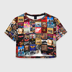 Футболка 3D укороченная женская Aerosmith - обложки альбомов и песен, цвет: 3D-принт