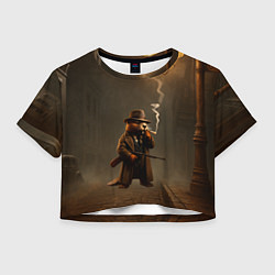 Футболка 3D укороченная женская Бобритто Бандито мем, цвет: 3D-принт