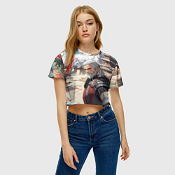 Футболка 3D укороченная женская Аниме Ведьмак, цвет: 3D-принт — фото 2