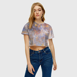 Футболка 3D укороченная женская Абстракция - pastel fantasy, цвет: 3D-принт — фото 2