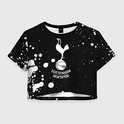 Футболка 3D укороченная женская Тоттенхэм белые краски всплеск, цвет: 3D-принт