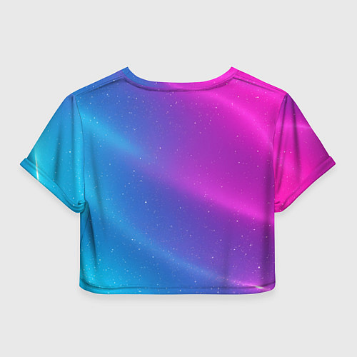 Женский топ BTS розово-голубой фон / 3D-принт – фото 2