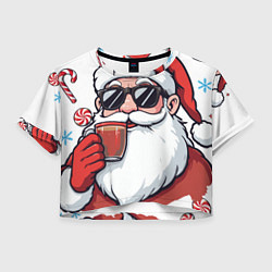 Женский топ Санта Клаус в стильных солнцезащитных очках