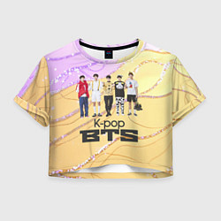 Женский топ BTS желто-розовый фон