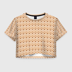 Женский топ Паттерн с ромбиками коричневый