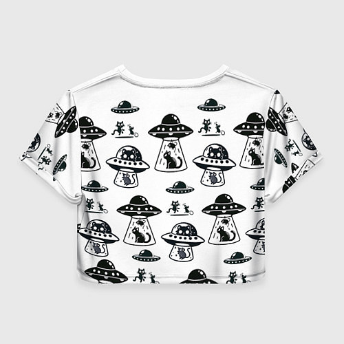 Женский топ UFO и котики / 3D-принт – фото 2