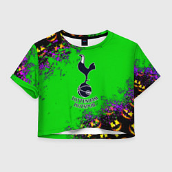 Футболка 3D укороченная женская Тоттенхэм Хотспур хеллоуин, цвет: 3D-принт