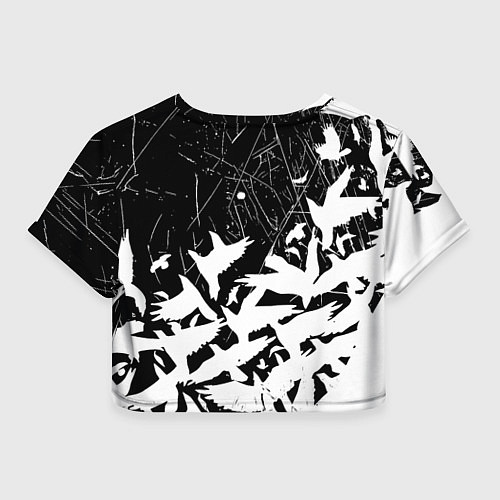 Женский топ Barcelona черно белые птицы / 3D-принт – фото 2