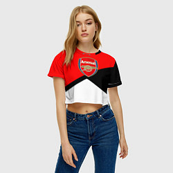 Футболка 3D укороченная женская Arsenal geometry sport, цвет: 3D-принт — фото 2