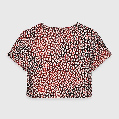 Женский топ Тёмный красный с белыми пятнышками / 3D-принт – фото 2