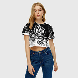 Футболка 3D укороченная женская Borussia белые краски, цвет: 3D-принт — фото 2