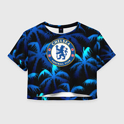 Футболка 3D укороченная женская Chelsea тропики, цвет: 3D-принт