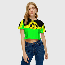Футболка 3D укороченная женская Borussia полосы линии, цвет: 3D-принт — фото 2
