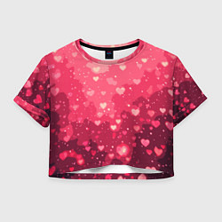 Женский топ Розовый с сердечками паттерн