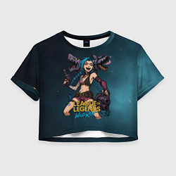 Футболка 3D укороченная женская League of Legends Jinx, цвет: 3D-принт