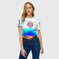 Футболка 3D укороченная женская Бавария Мюнхен молнии, цвет: 3D-принт — фото 2