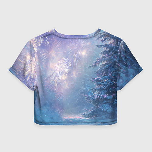 Женский топ Белая лошадь на фоне салюта / 3D-принт – фото 2