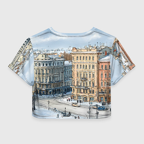 Женский топ Зимняя улица Питера / 3D-принт – фото 2