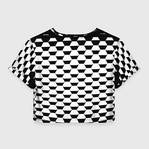 Женский топ Juventus геометрия черно белая / 3D-принт – фото 2