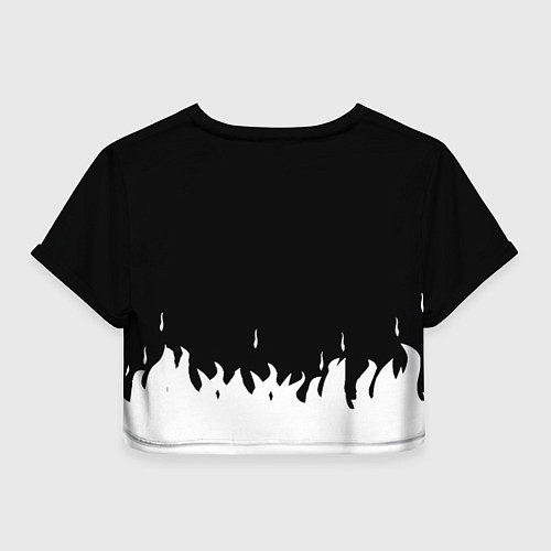 Женский топ Ювентус белый огонь текстура / 3D-принт – фото 2