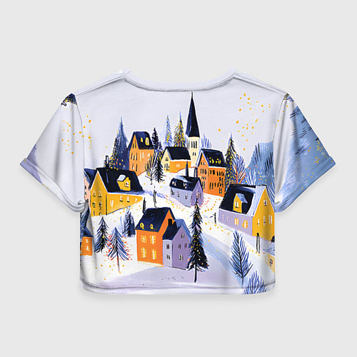 Женский топ Новогодние домики на горе / 3D-принт – фото 2