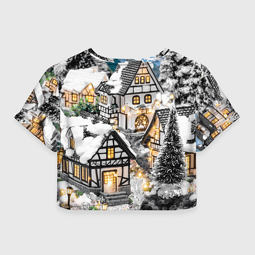 Женский топ Объемные новогодние дома / 3D-принт – фото 2