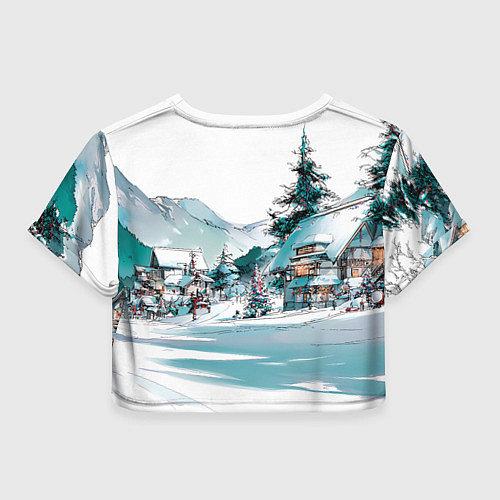 Женский топ Дома и елки - Новый год / 3D-принт – фото 2