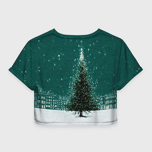 Женский топ Новый год в зеленом стиле / 3D-принт – фото 2
