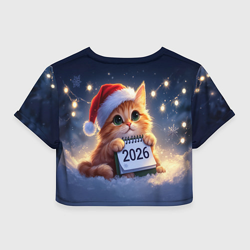 Женский топ Кот который ждет новый год / 3D-принт – фото 2
