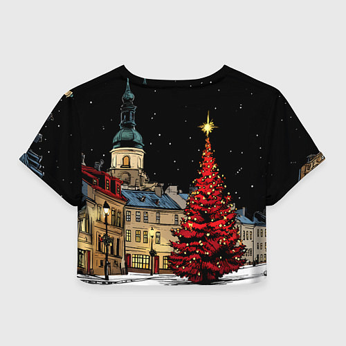 Женский топ Красная новогодняя елка / 3D-принт – фото 2