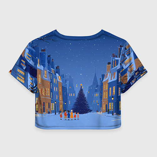Женский топ С новым год - праздничный дворик / 3D-принт – фото 2